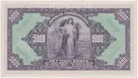 Československo, 5000 Koruna 1920, série B, perf. 1x SPECIMEN, Hej.17bB - fotografie 2
