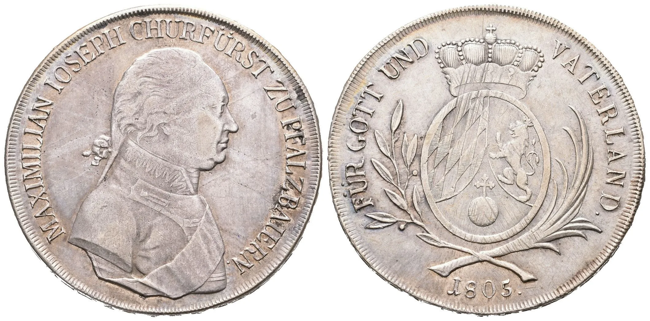 Tolar 1805, Dav.547, KM.334, FÜR GOTT UND VATERLAND, — 1