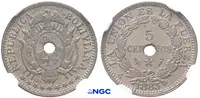 Bolívie, 5 Centavo 1883 A, NGC MS 64 - fotografie 2