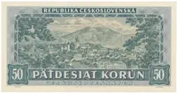50 Koruna 1948, série A 7, perforace 3 m.d., Hej.82aS1 - fotografie 2
