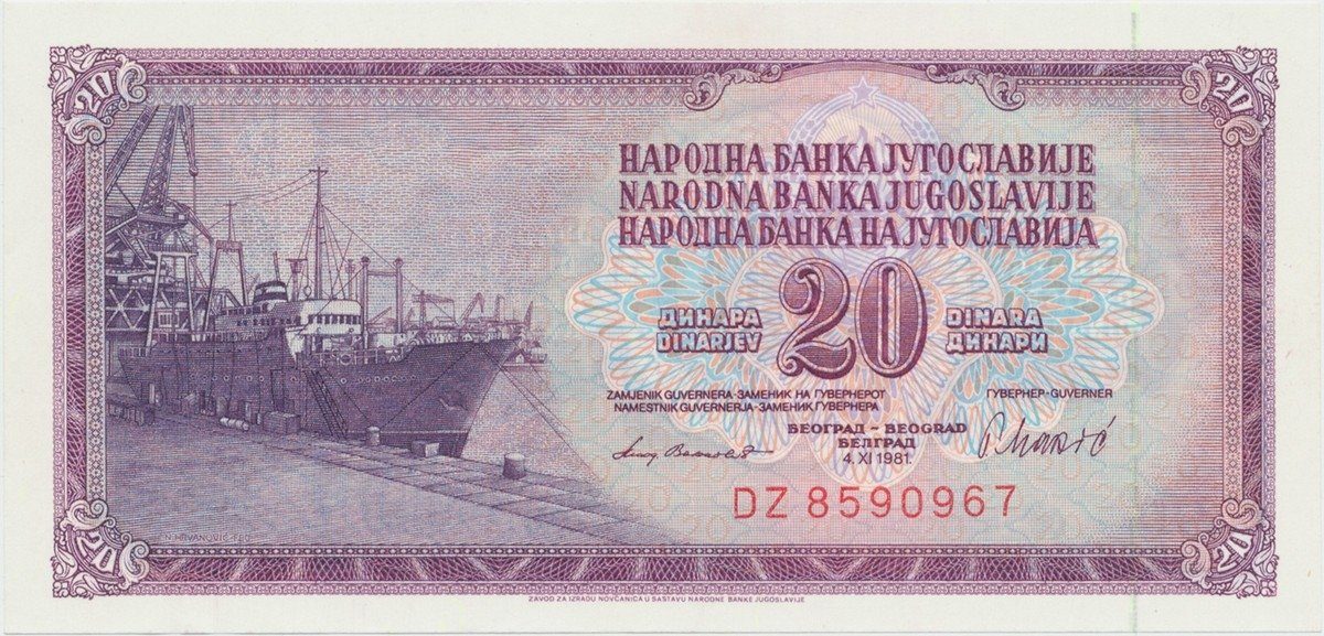 Jugoslávie, 20 Dinara 1981, P.88b