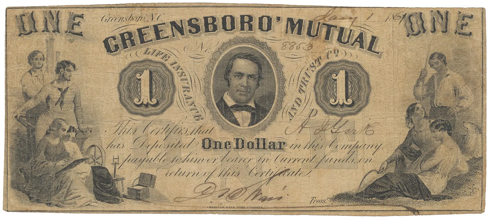 USA, North Carolina, Greensboro, 1 Dollar 1. 1. 1861