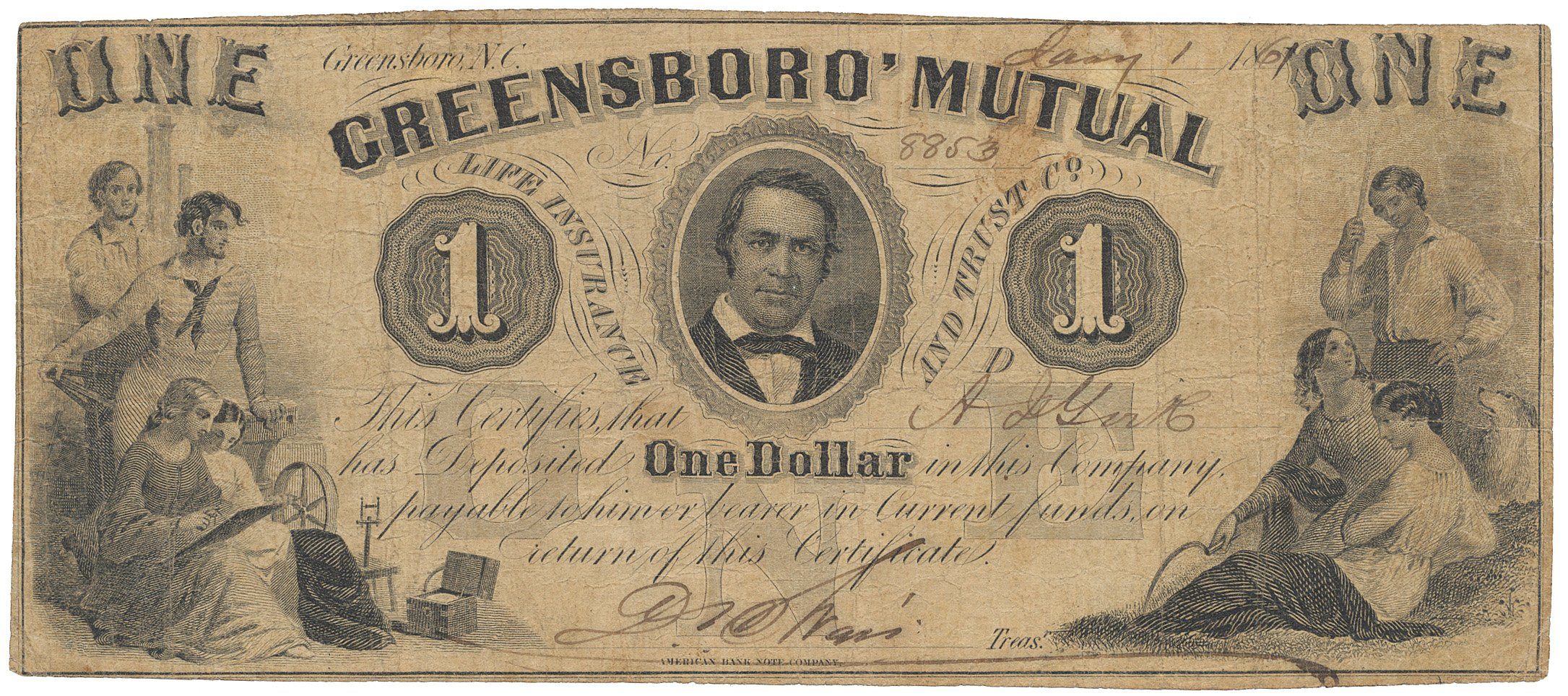 USA, North Carolina, Greensboro, 1 Dollar 1. 1. 1861