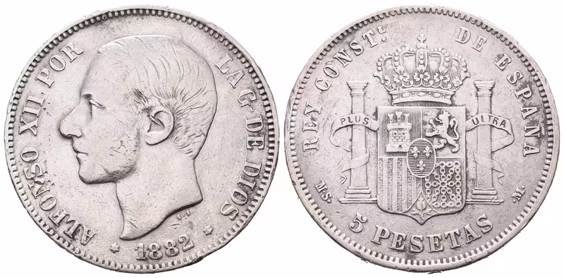 Španělsko, 5 Peseta 1882 MSM