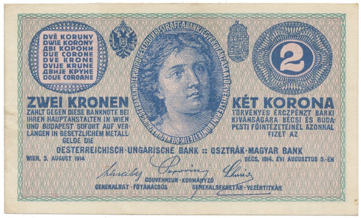 Rakousko - Uhersko, 2 Koruna 1914,série C, Hej.RU13c