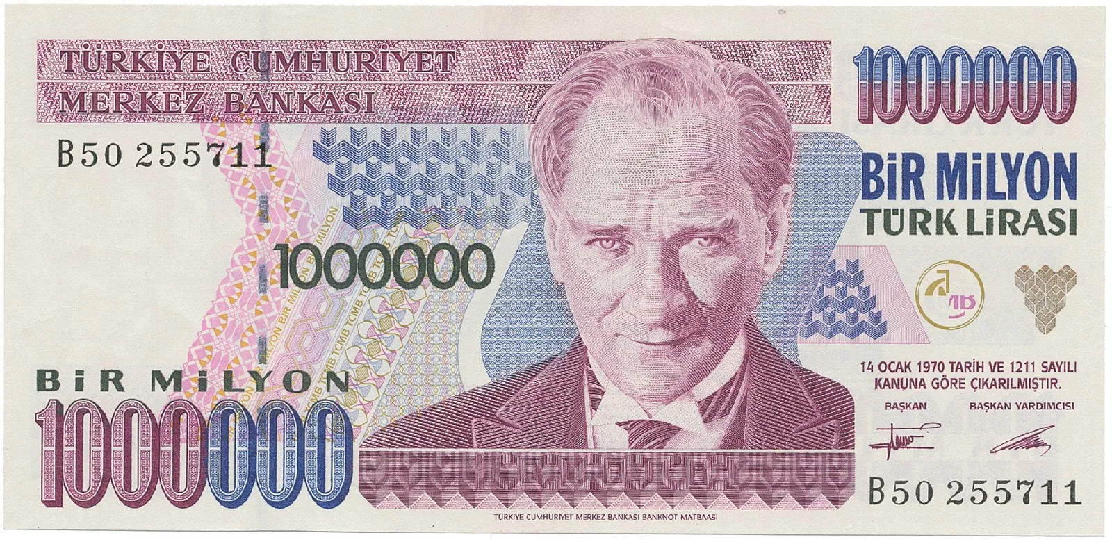 Turecko, 1.000.000 Lira (1995), P.209