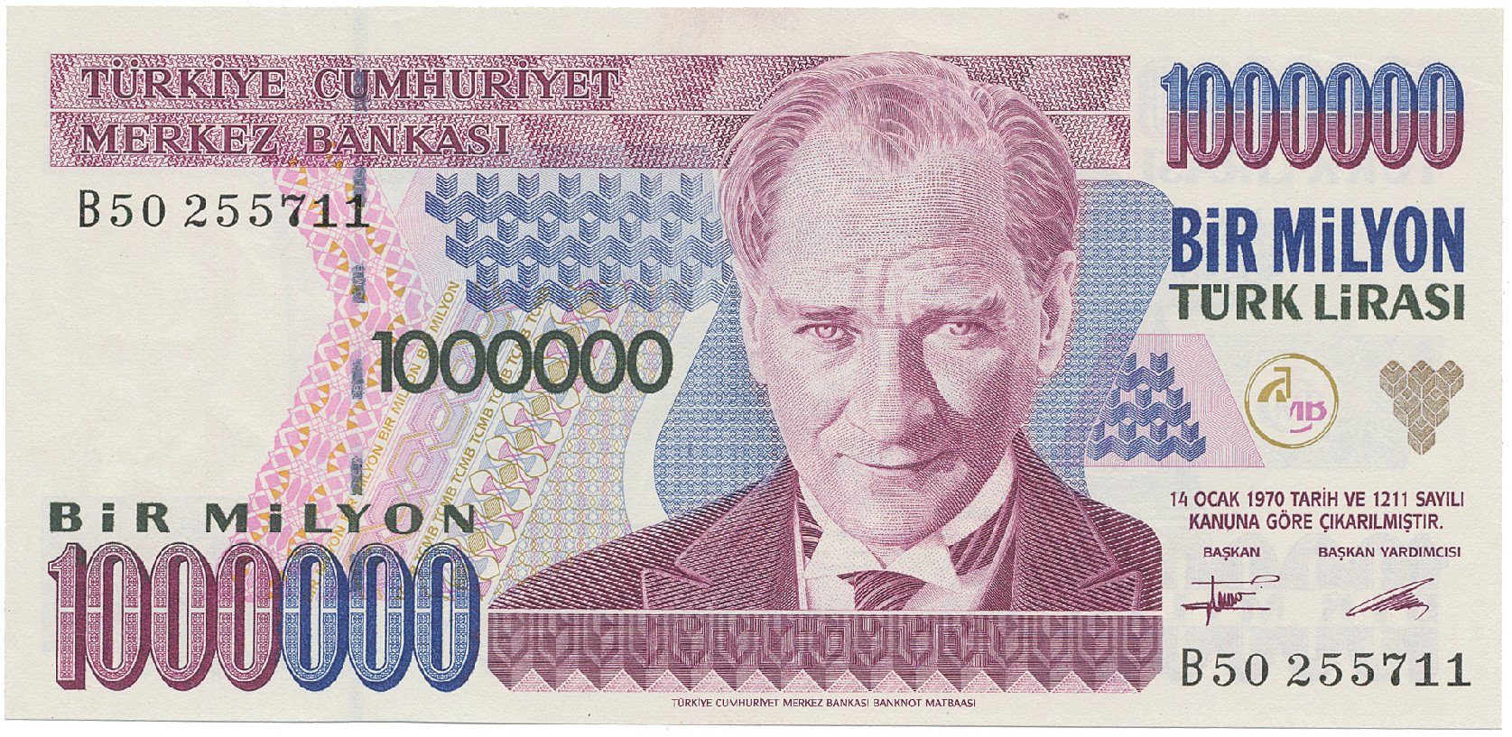 Turecko, 1.000.000 Lira (1995), P.209