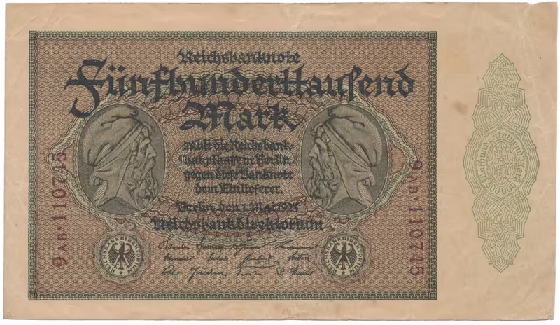 Německo, 500000 Mark 1923, Ro.87e