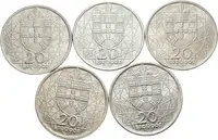 Soubor mincí 20 Escudos 1966 - Salazarův most, Ag 0,650 (10,12 g), — 2