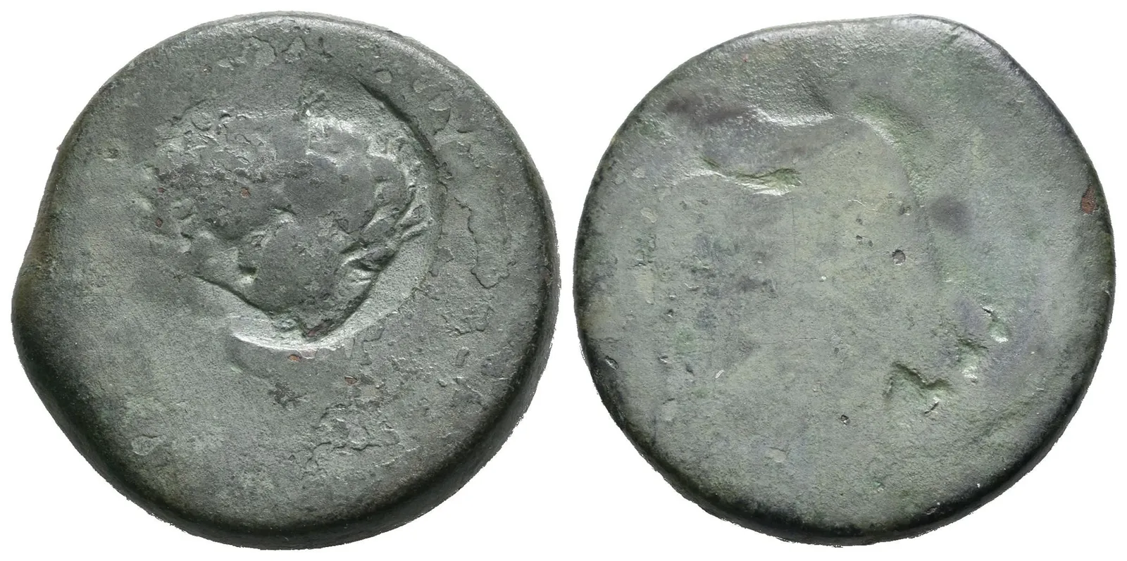 AE Hemilitron, 405 - 392. Kr., kontramarkovaná ražba, na Av. kontramarka - hlava Herakla zprava, — 1