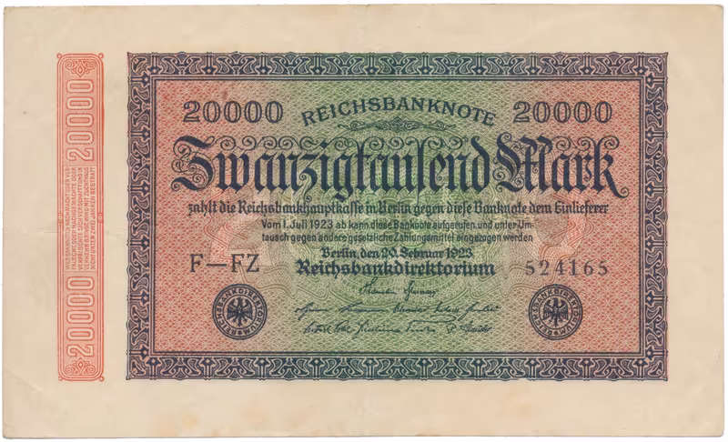 Německo, 20000 Mark 1923, Ro.84b