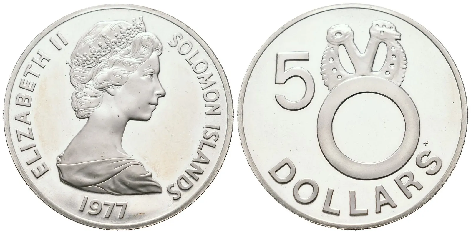 Šalamounovy ostrovy, 5 Dollars 1977 - Fosilie