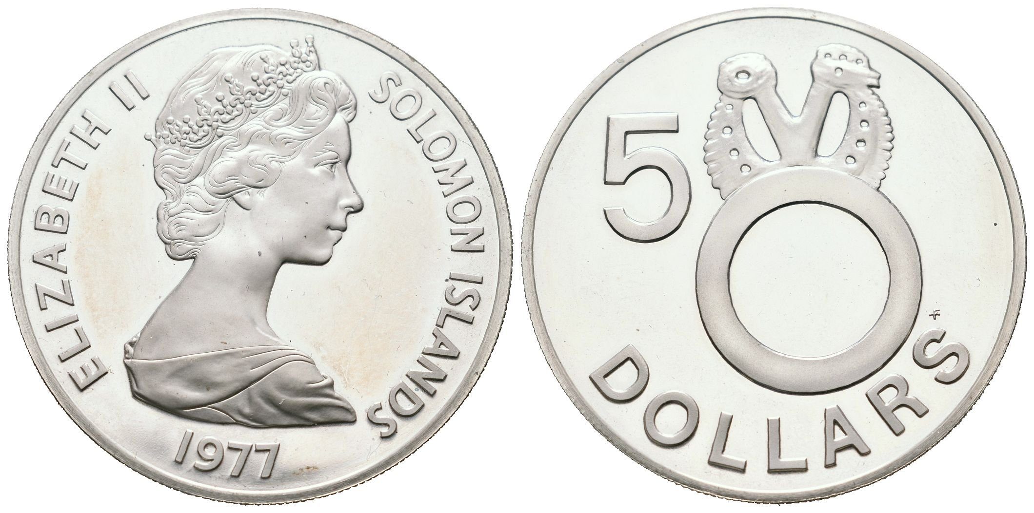 Šalamounovy ostrovy, 5 Dollars 1977 - Fosilie