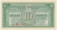 Československo, 10 Koruna 1950, série Aa - Zh, perforace písmenem "S", Hej.86b.S3