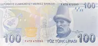 Turecko, 100 Lira (2009), P.226a - fotografie 2