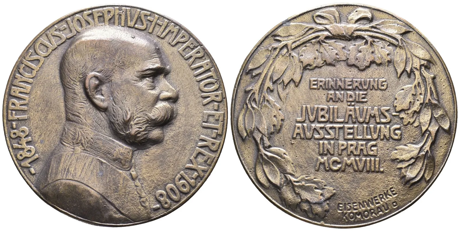 AE Medaile 1908 - K 60. výročí panování a k Jubilejní hospodářsko-průmyslové výstavě — 1
