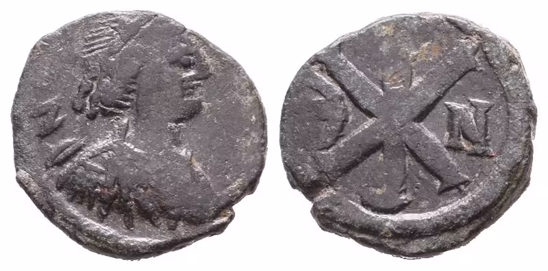 Justin I., pentanummium, Konstantinopol, Sear 93