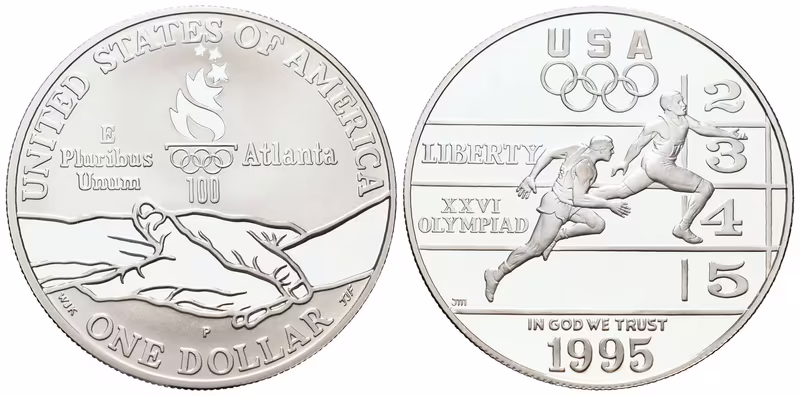 USA, 1 Dollar 1995 - Olympijské hry, PROOF