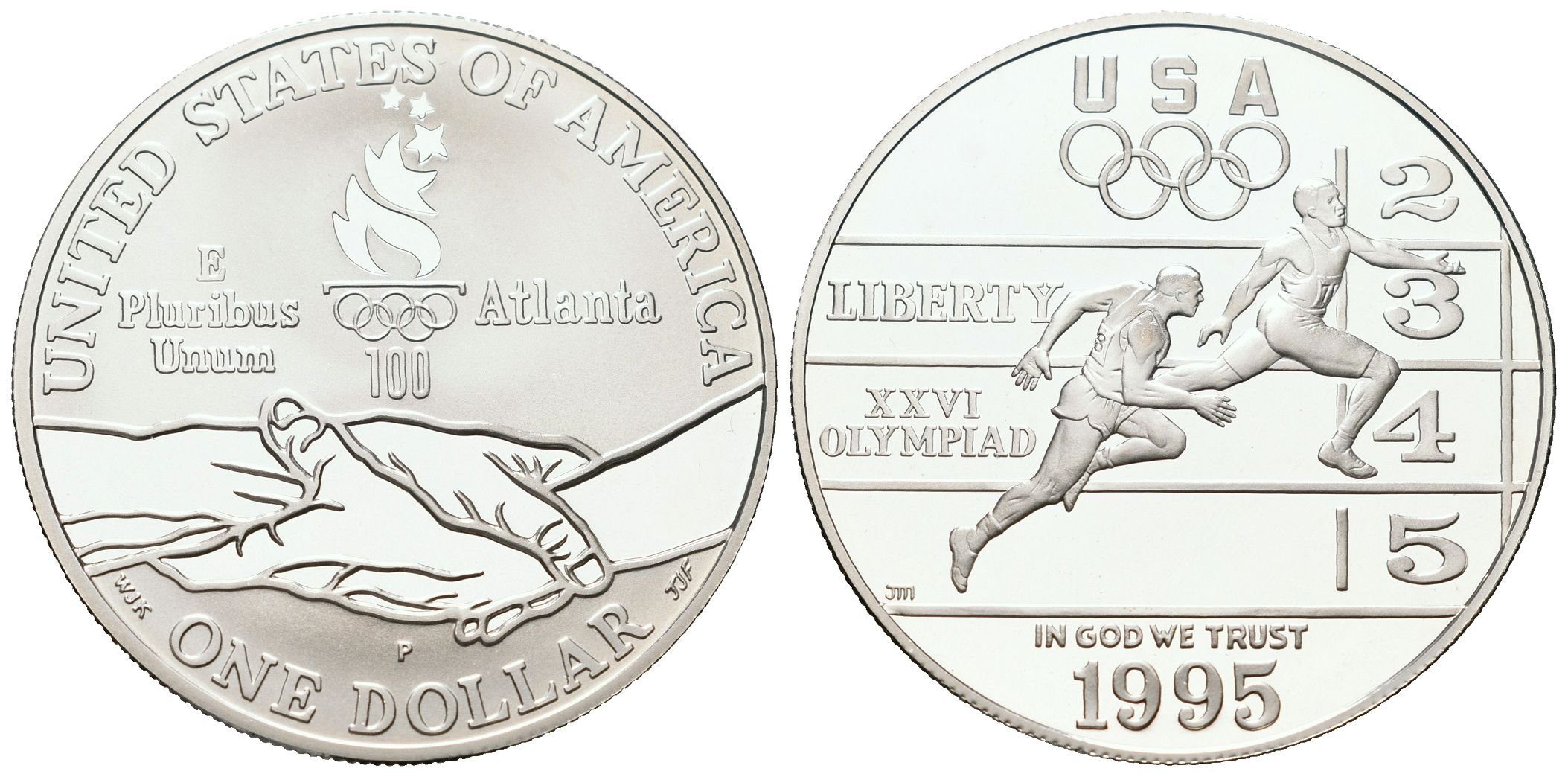 USA, 1 Dollar 1995 - Olympijské hry, PROOF