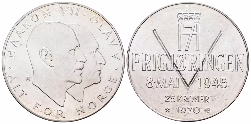 Norsko, 25 Kroner 1970 - Osvobození