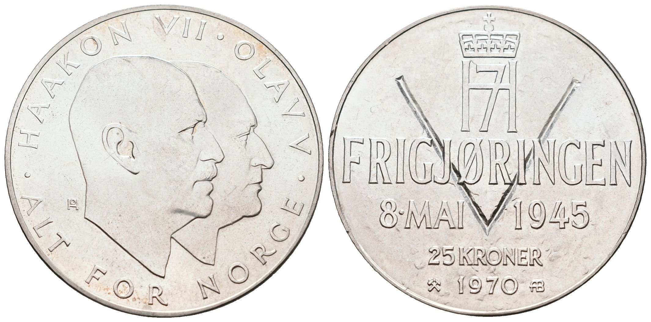 Norsko, 25 Kroner 1970 - Osvobození