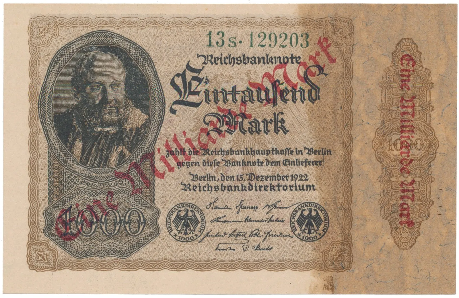 Německo, 1 Milliarde Mark 1923, Ro.110b
