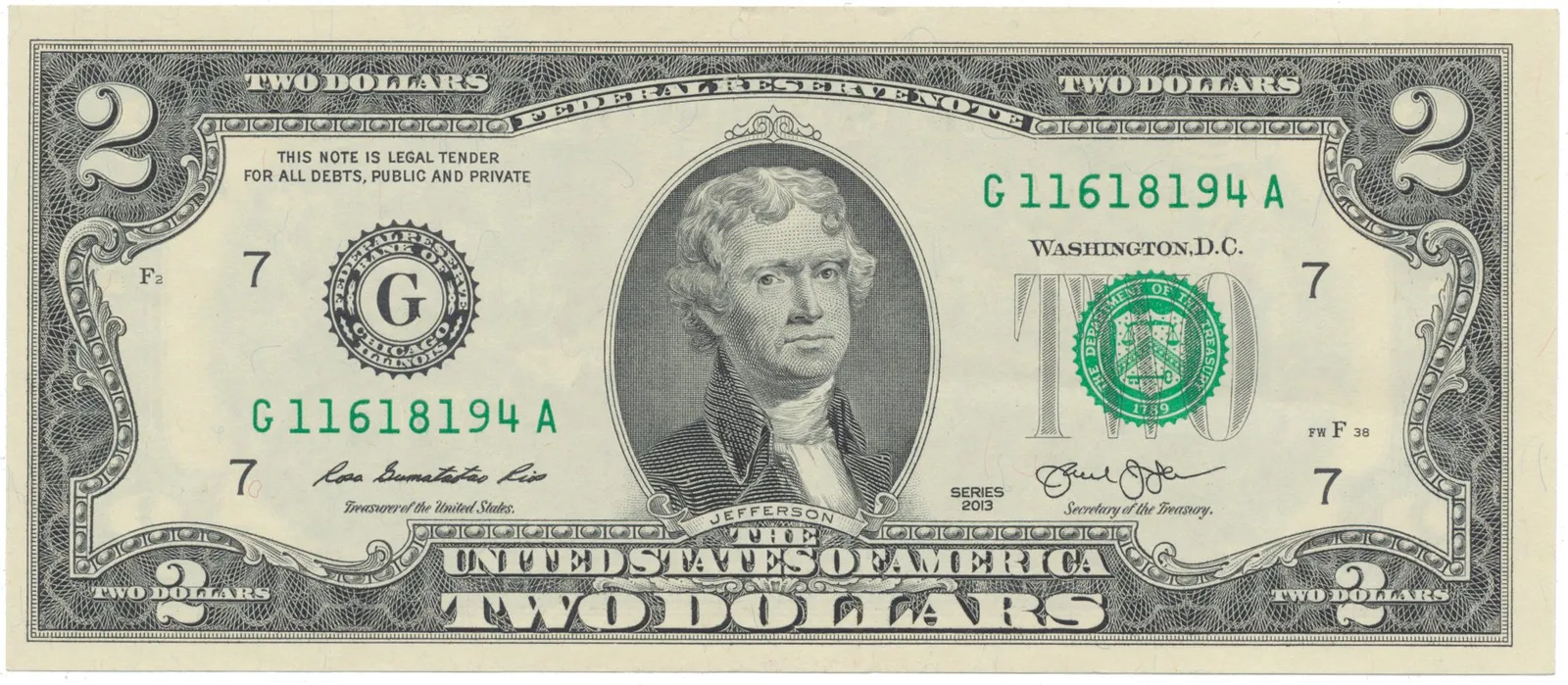USA, 2 Dollars 2003, deklarace nezávislosti, Pick.516a