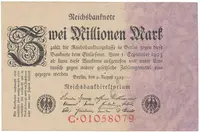 Německo, 2 Millionen Mark 1923, Ro.102a
