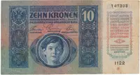 10 Koruna 1915 (1919), stříhaný kolek, Hej.1a - fotografie 2