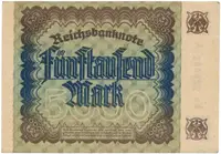Německo, 5000 Mark 1922, Ro.80c - fotografie 2