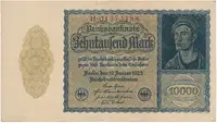 Německo, 10.000 Mark 1922, říšský 8-místný číslovač, Ro.69b