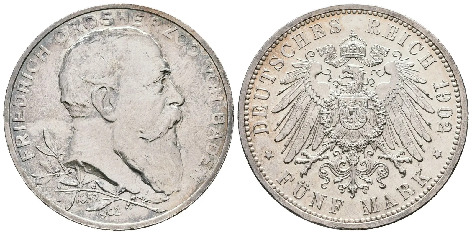 Baden, 5 Marka 1902 G - Pamětní