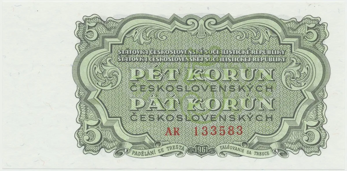 Československo, 5 Koruna 1961, série AR, Hej.99a