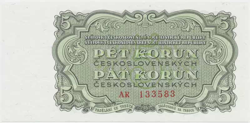 Československo, 5 Koruna 1961, série AR, Hej.99a