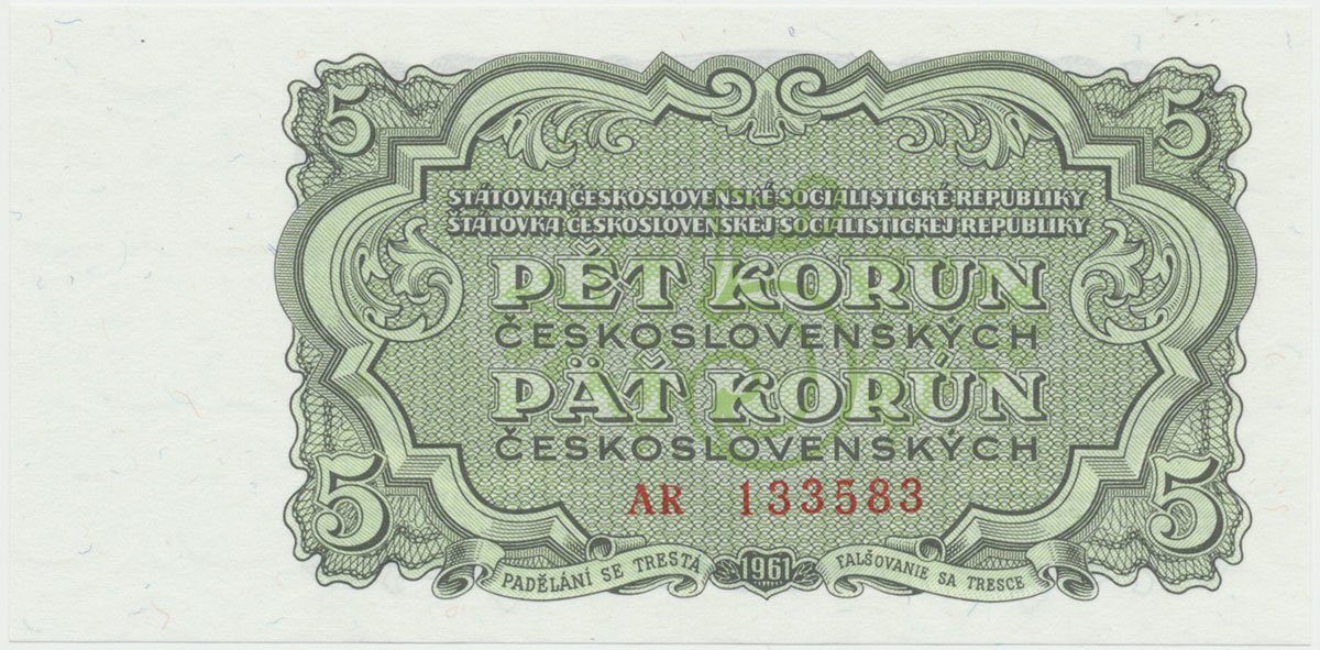 Československo, 5 Koruna 1961, série AR, Hej.99a
