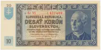 10 Koruna 1939, série St 35, SPECIMEN, Hej.49a2.S1