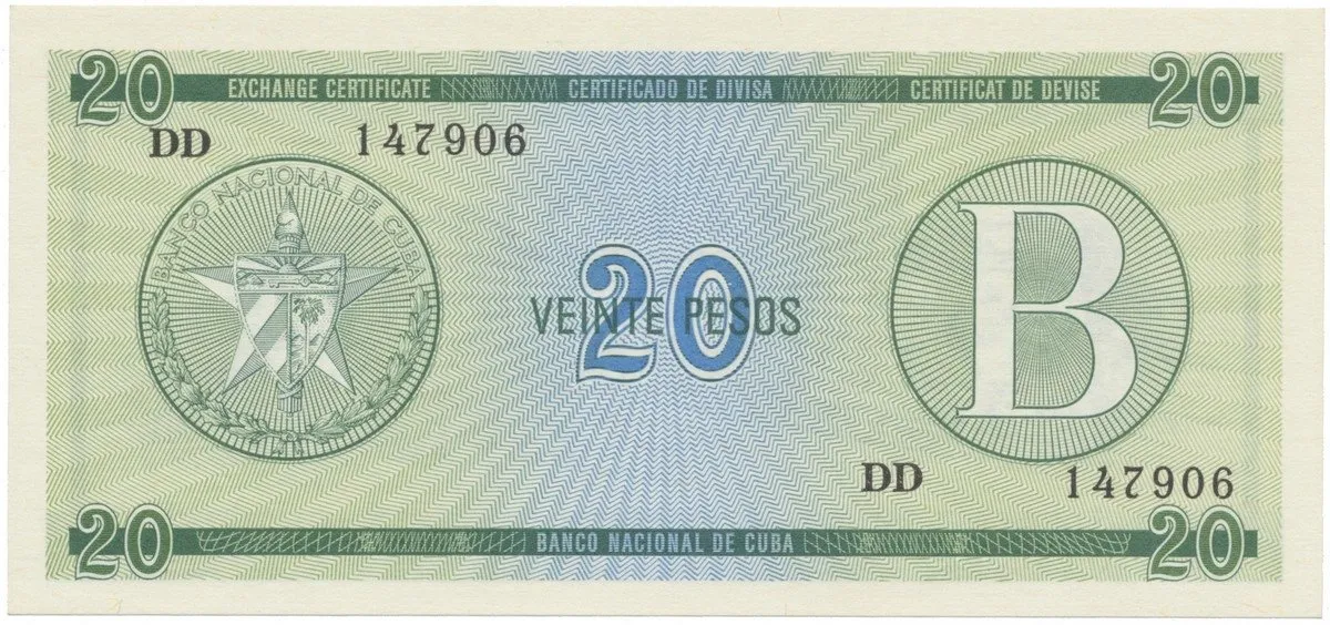 Kuba, 20 Pesos (1985), série B, P.FX9