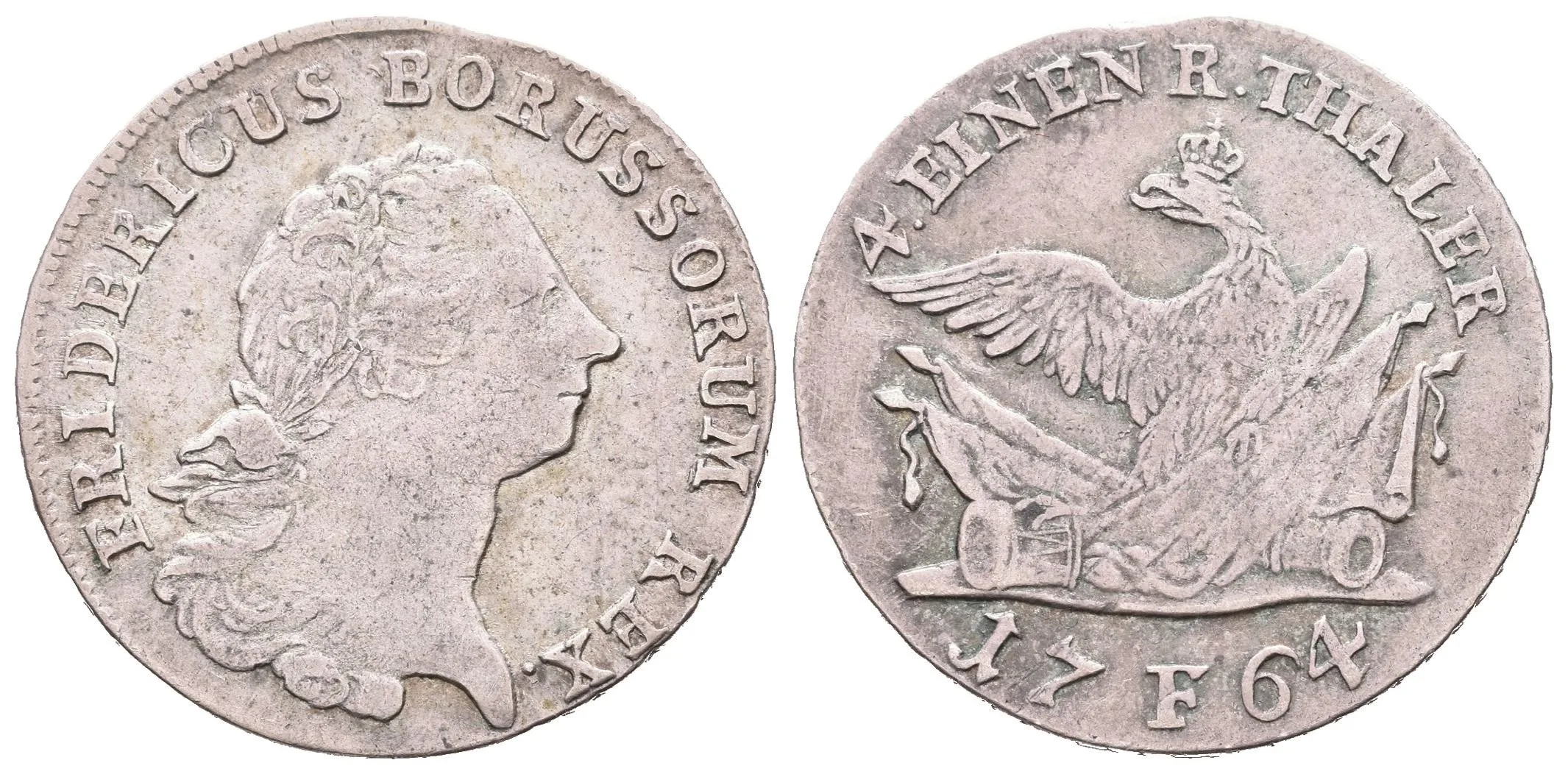 1/4 Tolar 1764 F, Magdeburg, KM.301, patina, rysky, koncový střížek — 1