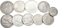 Soubor stříbrných mincí Austrálie, Belgie, Kanady, Mexika, Rakouska, Řecka — 1