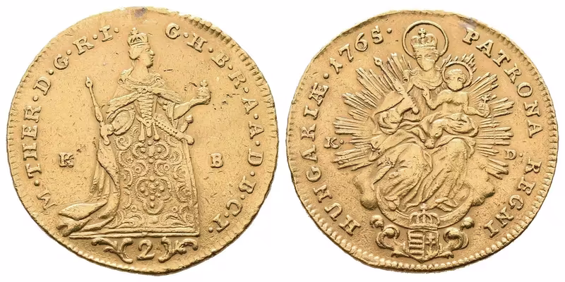 Marie Terezie, 2 Dukát 1765 KB, Kremnica