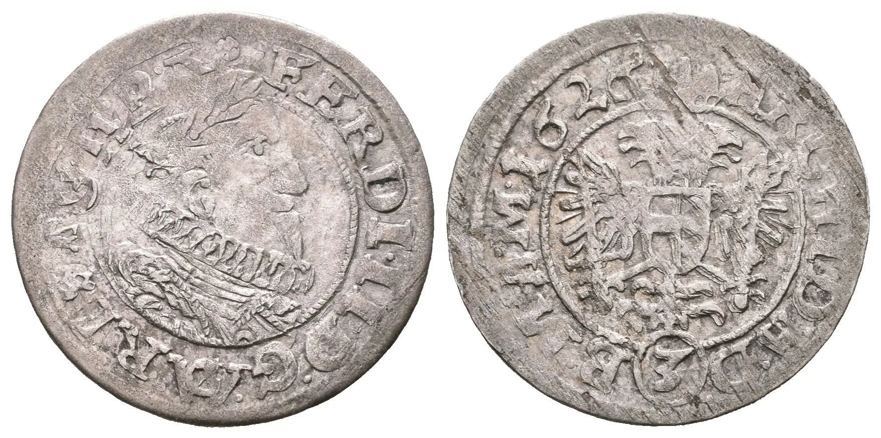 3 Krejcar 1626, Brno-Wohnsiedler, Hal.884, patina, vady střížku — 1