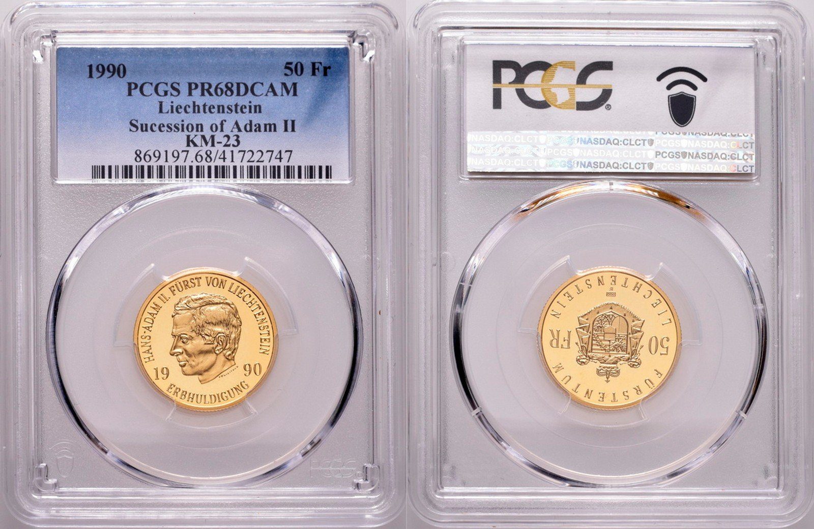 Liechtenstein, 50 Frank 1990