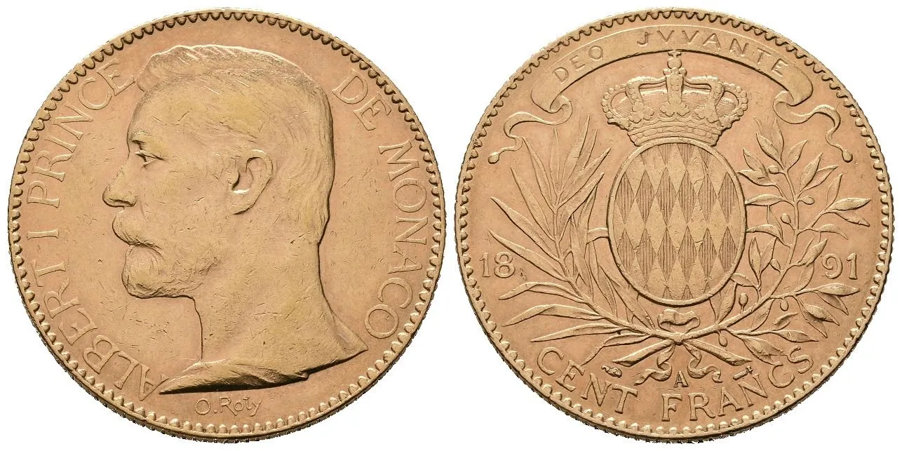 Monako, 100 Frank 1891 A