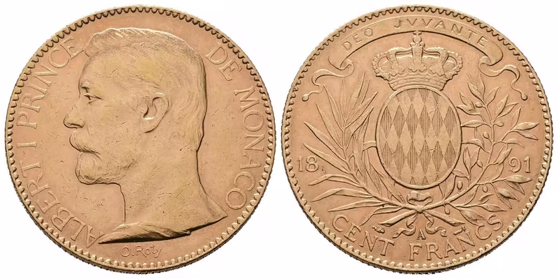 Monako, 100 Frank 1891 A