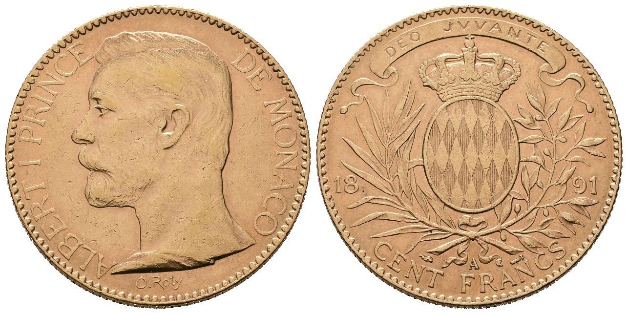 Monako, 100 Frank 1891 A