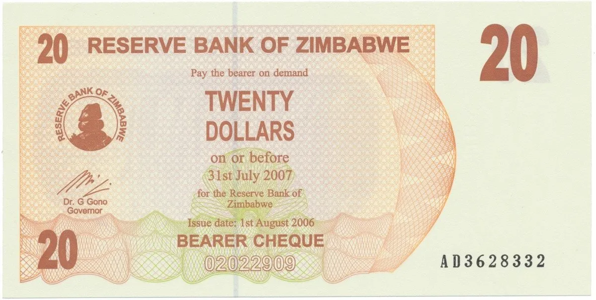 Zimbabwe, 20 Dollars 2006, P.40