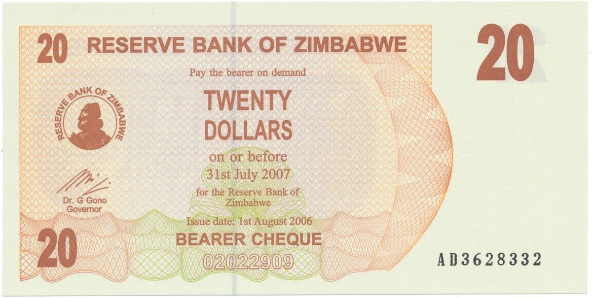 Zimbabwe, 20 Dollars 2006, P.40