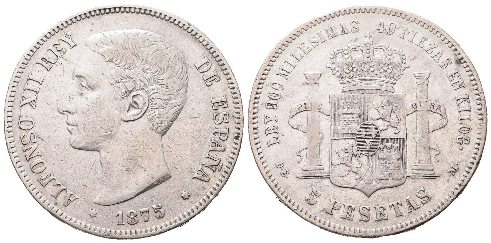 Španělsko, 5 Peseta 1875 DEM