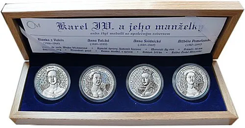 AR Medaile 2008 - Sada 4 kusů medailí  - Karel IV. a jeho manželky