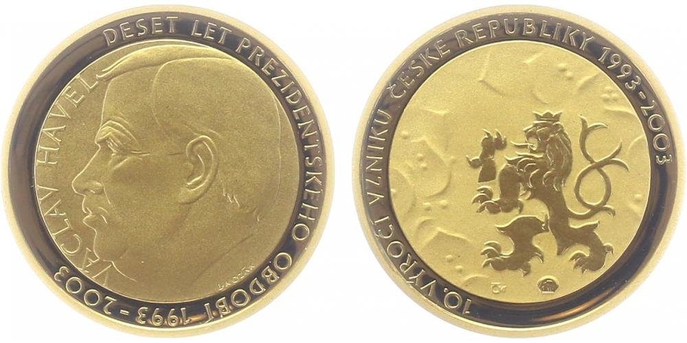 Medaile 2003 - Václav Havel - 10. výročí vzniku České republiky, PROOF